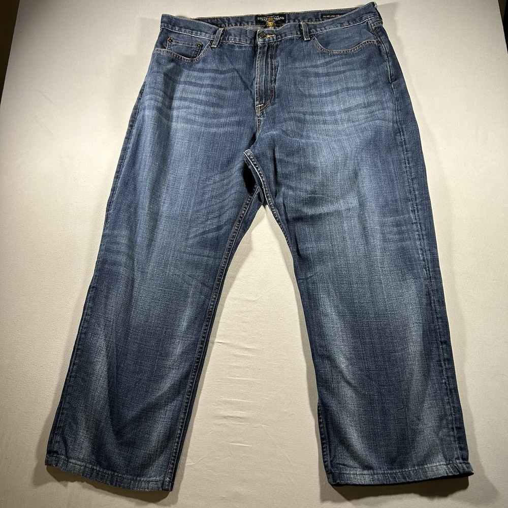 Lucky Brand 181 Relaxed Straight Jeans Mens 42x30 Premium Denim Wash